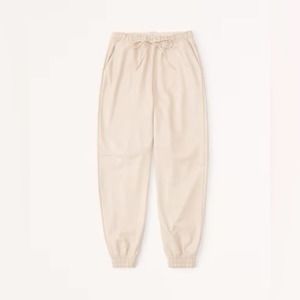 NWOT Abercrombie & Fitch Vegan Leather Sunday Jogger size Medium